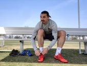 صور.. إبراهيموفيتش يخوض أول تدريب له مع لوس أنجلوس الأمريكى