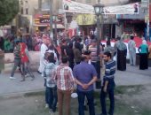 تجمع المواطنين فى ميدان بالاس بالمنيا للاحتفال بفوز السيسي فى الانتخابات