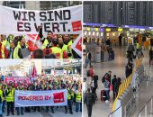 إلغاء مئات الرحلات الجوية بألمانيا بسبب إضراب القطاع العام