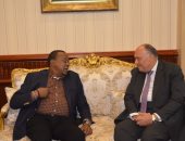 شكرى يلتقى رئيس كينيا خلال توقفه بمطار القاهرة وينقل له تحيات السيسى
