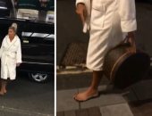 شاهد.. مايا دياب "حافية" وبالـ"بورنس" فى لندن بعد سرقة أغراضها