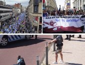 صور العالم هذا المساء.. 6 شهداء فى انفجار بغزة.. الفرنسيون يتظاهرون ضد "ماكرون" فى الذكرى الأولى لتوليه الحكم..  عشرات الآلاف يشاركون فى مسيرة من أجل استقلال اسكتلندا.. 3 مصابين فى عملية طعن وسط لاهاى بهولندا 