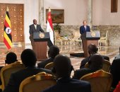 صور.. بدء المؤتمر الصحفى للرئيس السيسي ونظيره الأوغندى بـ"الاتحادية"