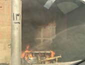 قارئ يشارك بصور لحريق سيارة فى مطلع كوبرى صفط اللبن بالجيزة