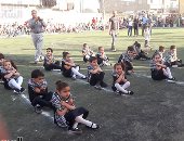 أطفال برج مغيزل يعبرون عن معاناة الفلسطينيين بمشهد تمثيلى.. فيديو وصور