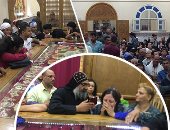 صور.. الأسقف العام و100 من الآباء الكهنة يؤدون القداس الألهى على شهداء مذبحة ليبيا بكنيستهم الإيمان والوطن فى المنيا.. رئيس المركز الثقافى القبطى: لم يهابوا الموت أو الوعيد.. ومطران سمالوط: السيسي وعد فأوفى