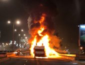 فيديو.. النيران تشتعل فى حافلة بطل صربيا أثناء الاحتفالات بلقب الدورى
