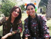 شاهد.. نسرين أمين ومى سليم فى كواليس مسلسل عزمى وأشجان