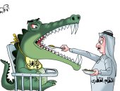 كاريكاتير ساخر حول دعم قطر الإرهاب وتمويله