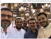 عمرو الليثى ينشر صورة مع مصطفى شعبان ورمضان عبد المعز بالمسجد النبوى
