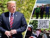 ترامب × مواجهة أوروبا وكندا باجتماع مجموعة السبع.. الرئيس الأمريكى يطالب بعودة روسيا والأعضاء يرفضون.. نذير حرب تجارية طاحنة بين الحلفاء وسط خلافات مستمرة.. وأهالى "كيبك" يستقبلون الزعماء المشاركين بالمظاهرات   