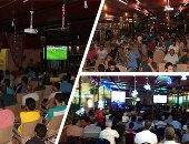 صور.. مباريات كأس العالم ترفع أسعار الكافيهات بالإسكندرية..المشجعون: هنتفرج رغم ارتفاعها.. والمشاهدة مجانا فى 25 مركز شباب.."السياحة": وضع 3 شاشات كبرى على الشواطئ.. والكنائس توفر شاشات لمشاهدة مجانية
