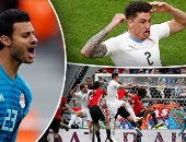 صور.. 15 لقطة × مباراة مصر وأوروجواى..الشناوى بطل المنتخب الوطنى بروسيا.. هزيمة الفراعنة بهدف فى اللحظات القاتلة..إصابة طارق حامد..أحمد فتحى يهدد مرمى منافسه بتسديدة نارية..وإنذار لـ"حجازى" بعد التحام مع سواريز