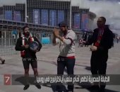 فيديو.. الطبلة المصرية تظهر أمام ملعب أياكترنبرج في روسيا