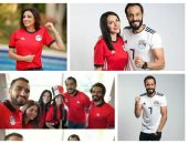 صور.. نجوم الفن والرياضة يؤازرون الفراعنة بقميص المنتخب