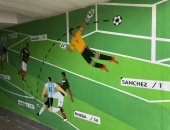 صور.. أجمل أهداف كأس العالم تزين جدران أنفاق المشاة فى روسيا
