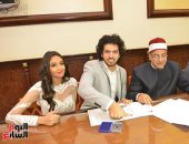 فيديو وصور.. نجوم الأهلى يحضرون عقد قران عمرو بركات على ابنة إيهاب جلال -صور