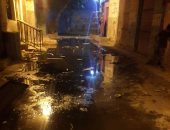 غرق شارع مسجد الرحمة بالوراق فى مياه الصرف الصحى