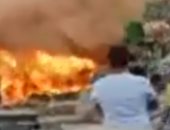 قارئ يشارك بصور لمحاولات رجال الإطفاء السيطرة على حريق بمصنع بلاستيك فى العبور