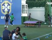 فيديو..  أطفال لاعبى البرازيل يشاركون آبائهم تدريبات كأس العالم