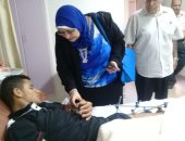 محافظ الجيزة يطمئن على حالة مصابى قطاع غزة بمستشفى الشيخ زايد التخصصى