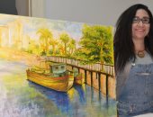 صور.. "قناطر أسيوط الجديدة" في عيون الفن التشكيلي بملتقي سلسبيل النيل