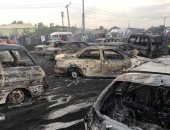 صور.. مصرع 9 بعد احتراق شاحنة وقود فى لاجوس بنيجيريا