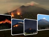 تجدد ثوران بركان جبل أجونج فى إندونيسيا