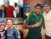 صور.. مش بس الهضبة.. بيكهام يرفع شعار "أنا مهما كبرت صغير" ونيمار يشهد