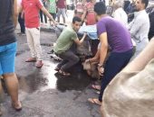 صور.. إصابة 3 أشخاص بحريق دراجة نارية بالسويس 