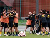  صور.. منتخب بلجيكا يجرى تدريبات مكثفة استعدادا لـ"نصف نهائى كأس العالم"