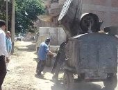 إيقاف بناء لمبنى بدون ترخيص بأحد شوارع  بني مزار بالمنيا