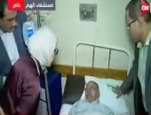 شاهد وزيرة الصحة أثناء الاطمئنان على مصابى حادث قطار المرازيق بمستشفى الهرم