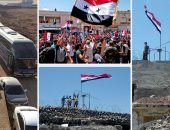 أهالى درعا بسوريا يحتفلون برفع العلم على البلدات المحررة وإجلاء المحاصرين بكفريا والفوعة