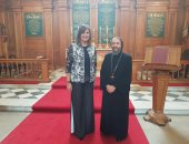 وزيرة الهجرة تلتقى الأنبا أنجيلوس أسقف عام إنجلترا للكنيسة القبطية الأرثوذكسية