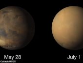 ناسا تنشر صورا جديدة تعكس آثار العاصفة الترابية الضخمة على كوكب المريخ