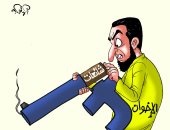 "فيس بوك" سلاح الإخوان لإطلاق الشائعات بكاريكاتير اليوم السابع