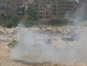 صور.. قارئ يشكو من حريق القمامة بشارع المصنع الحربى فى الزاوية الحمراء