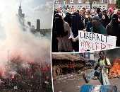 صور.. العالم هذا المساء.. 3 قتلى فى مواجهات بزيمبابوى بعد إعلان الحزب الحاكم فوزه بالانتخابات.. بولندا تحيى الذكرى الـ74 لانتفاضة وارسو ضد الاحتلال الألمانى..و مظاهرات ضد تطبيق قانون حظر ارتداء النقاب بالدنمارك