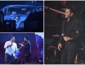 صور .. تامر حسنى فى حفل عالمى بالساحل الشمالى.. استعراضات ضخمة لأغنية عيش بشوقك.. النجم يصعد على خشبة المسرح بسيارة وأكرم حسنى يقدم الحفل .. والأسرة تحتفل بعيد ميلاده وسط الجمهور