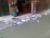 غرق شوارع الريان ومنطقة الفرن بالطالبية بمياه الصرف الصحى