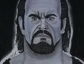 صور.. "الحديدى" يبدع فى رسم مشاهير الفن والمصارعة بالرصاص