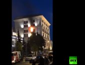 شاهد.. حريق داخل البنك المركزى الروسى بموسكو