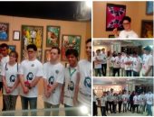 صور محمد صلاح تزين تى شيرتات ذوى الاحتياجات الخاصة فى معرض الفنون التطبيقية