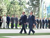 مراسم استقبال رسمية للرئيس السيسى فى القصر الجمهورى بالعاصمة الأوزبكية طشقند