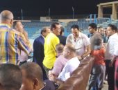 مرتضى منصور وعبد الحميد بسيونى فى مقصورة الزمالك والطلائع