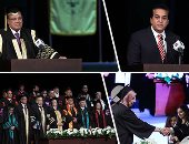 وزير التعليم العالى ومحافظا شمال وجنوب سيناء وحسن راتب الليلة فى احتفالية جامعة سيناء على المحور