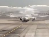 شاهد.. كيف احتفل مطار دبى باليوم الوطنى السعودى