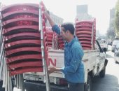 صور. .أمن الجيزة يشن حملة لإزالة الإشغالات وضبط 4 أسلحة و8 قضايا مخدرات وتنفيذ 80 حكم