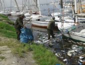 صور.. مجلس مدينة الأقصر يقود حملات لتنظيف نهر النيل
